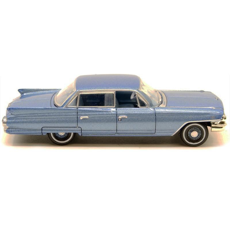 1961 Cadillac Sedan DeVille Nautilus Blue Metallic w/Blue Interior 1/87 (HO) Scale Diecast Model Car by Oxford Diecast
