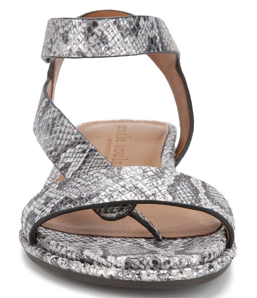 Gentle Souls Lark Snake Print Leather Sandals