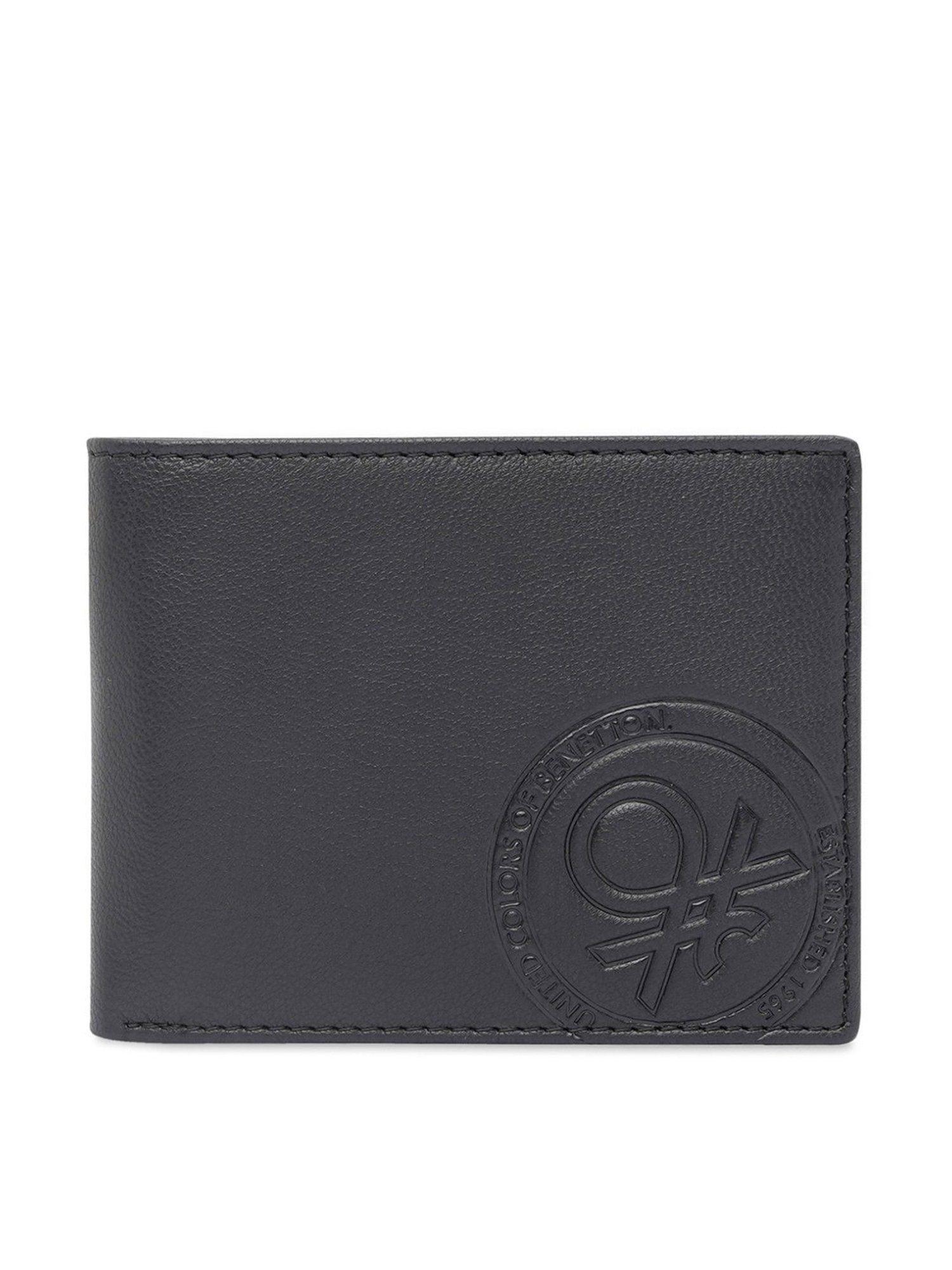 United Colors of Benetton Serrat Black Casual Leather Bi-Fold Wallet For Men