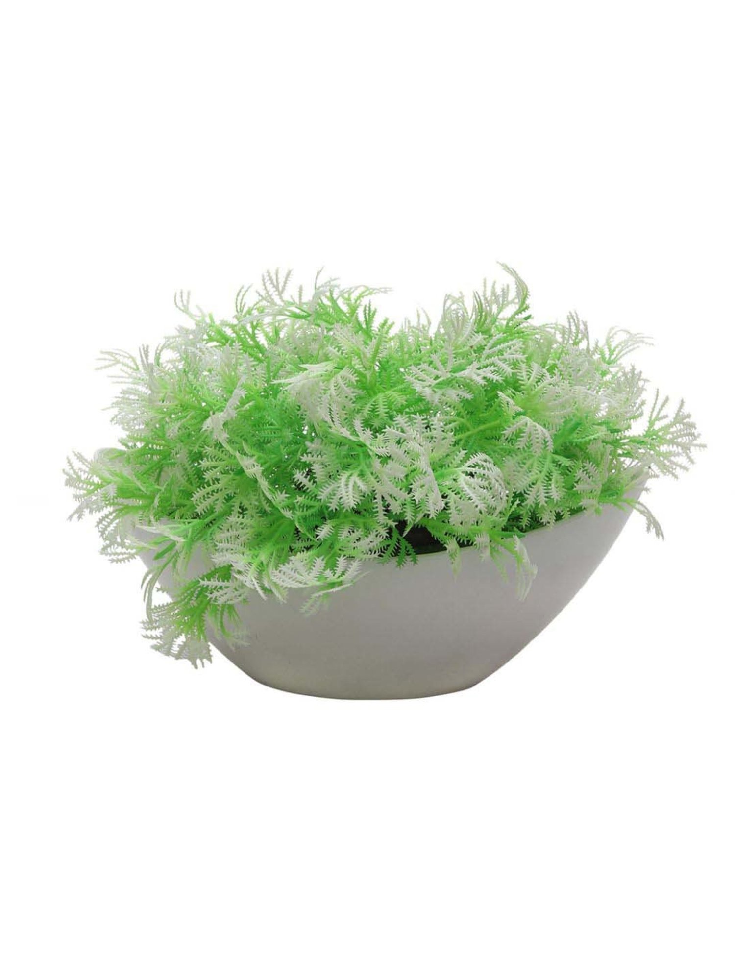 Foliyaj Green & Pink Plastic Artificial Plant With Leaves And Flowers