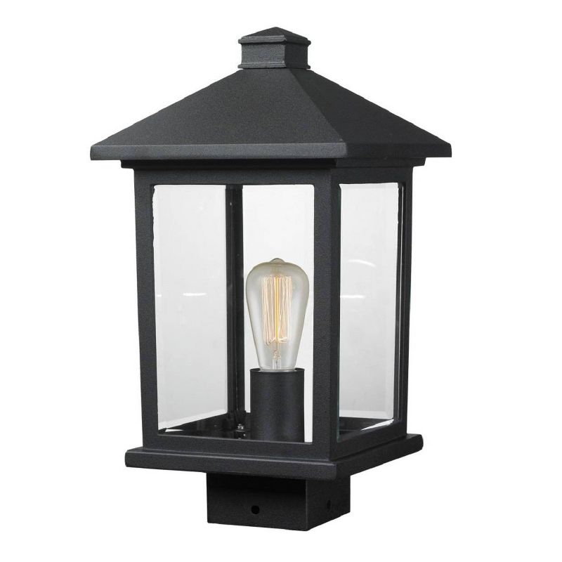 1 Light Outdoor Post Mount Sconce Black - Aurora Lighting