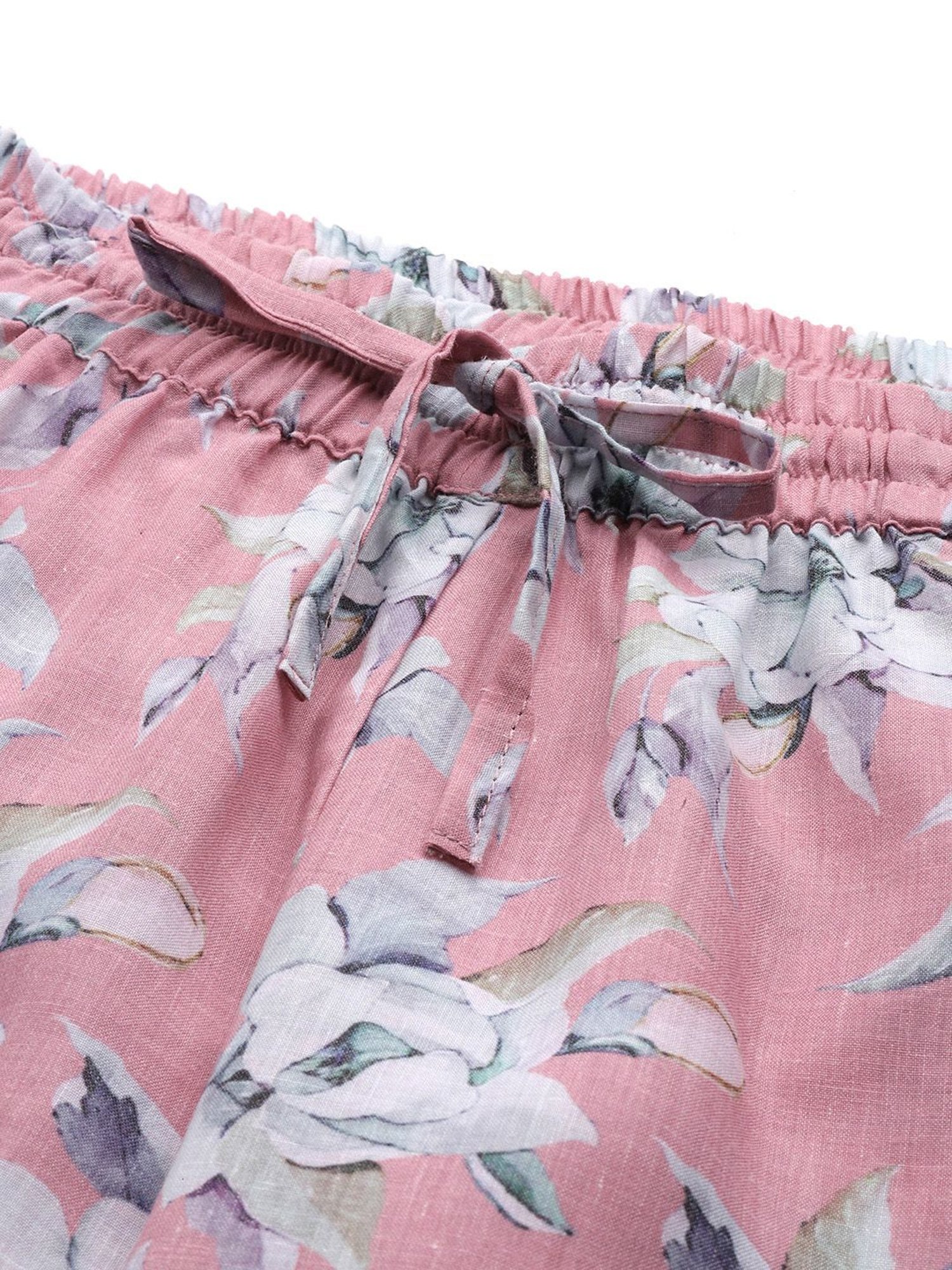 Prakrti Pink Cotton Printed Top Pant Set