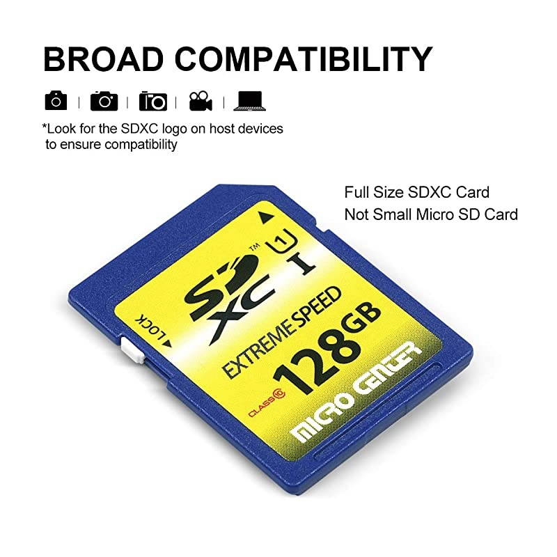 Center 128GB SD Card SDXC Class10 Flash Memory Card