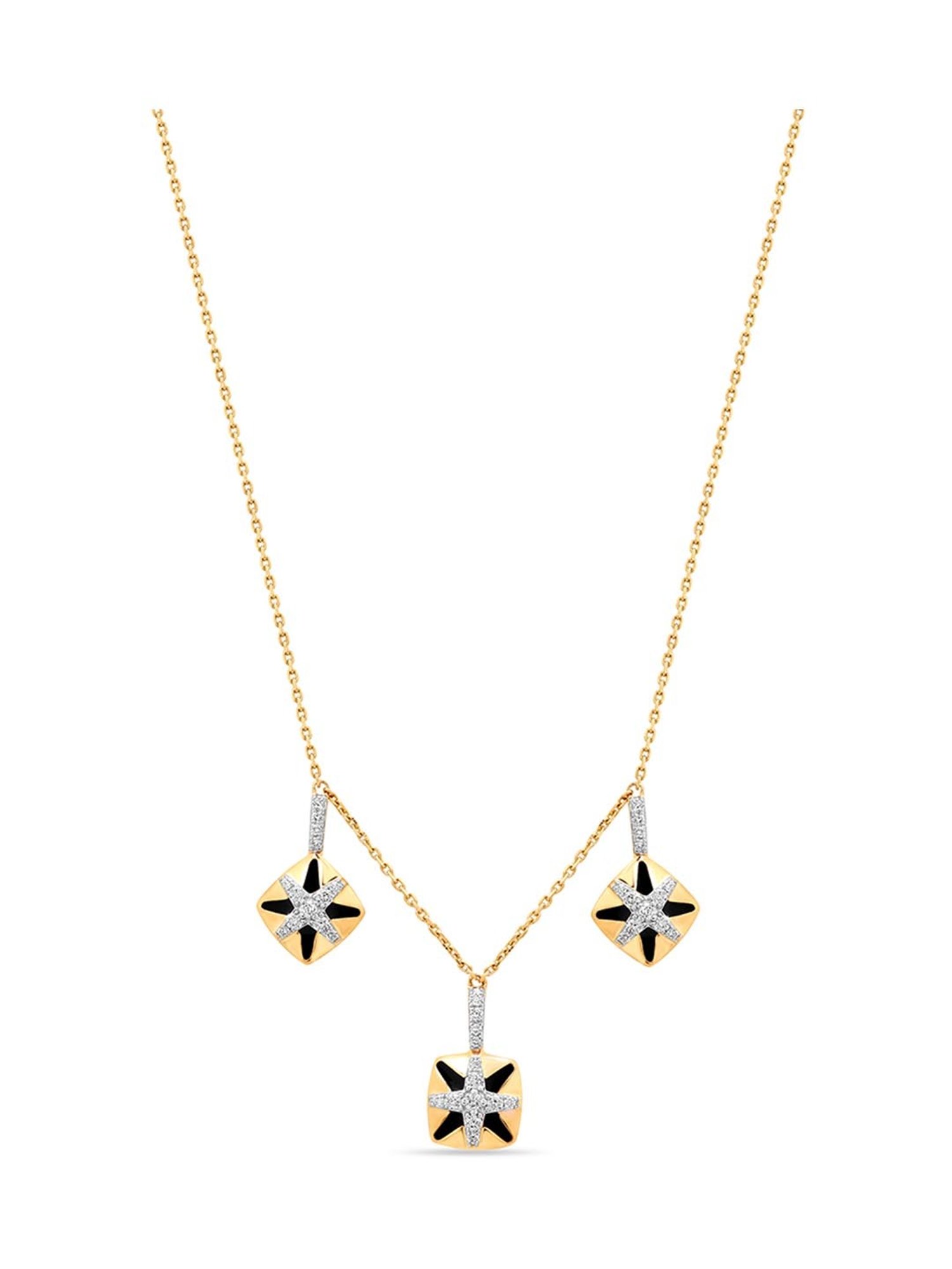 P.N.Gadgil Jewellers 18k Gold Infinity Florall Diamond Necklace For Women