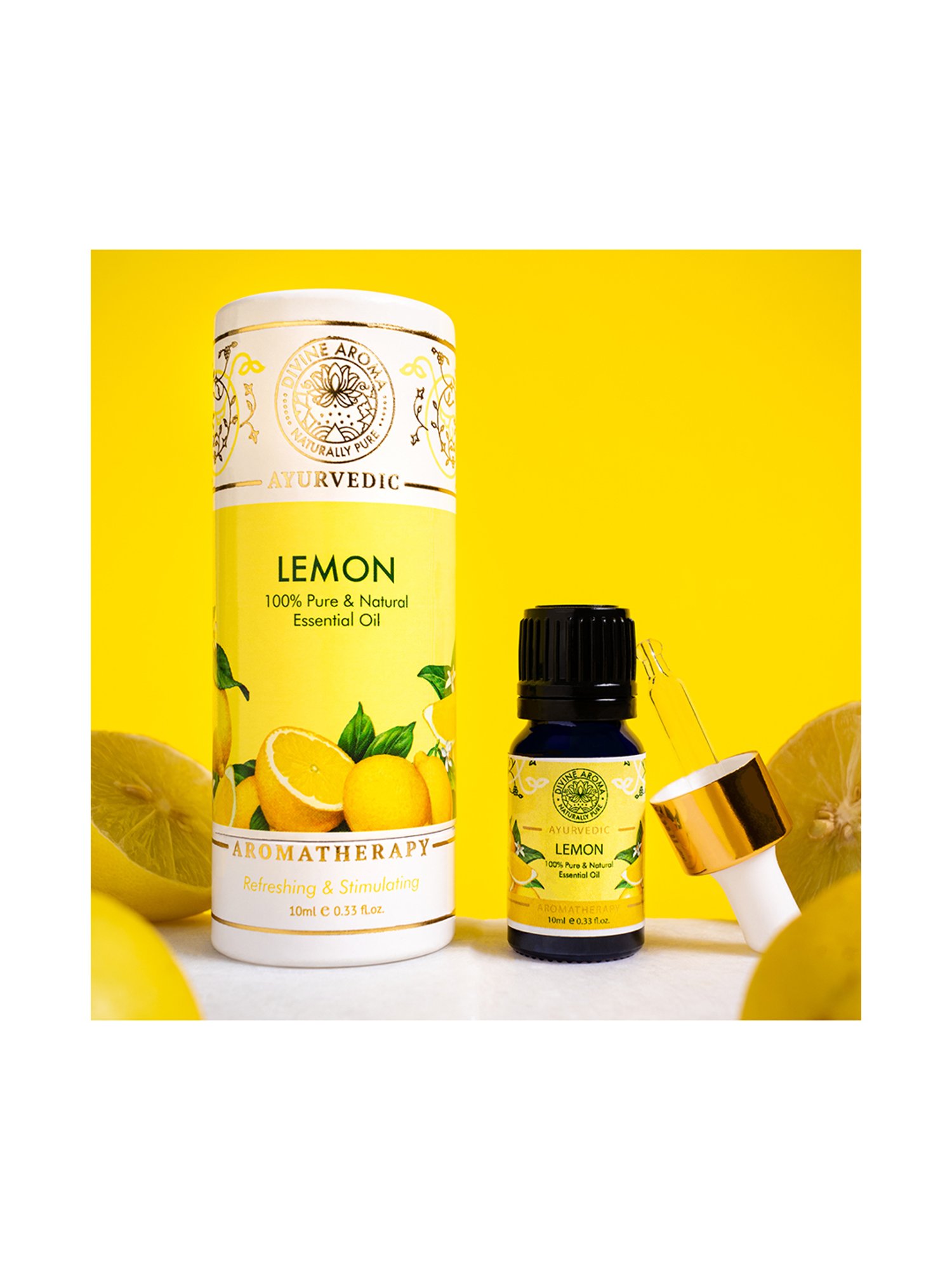 Divine Aroma Lemon Essential Oil - 10 ml