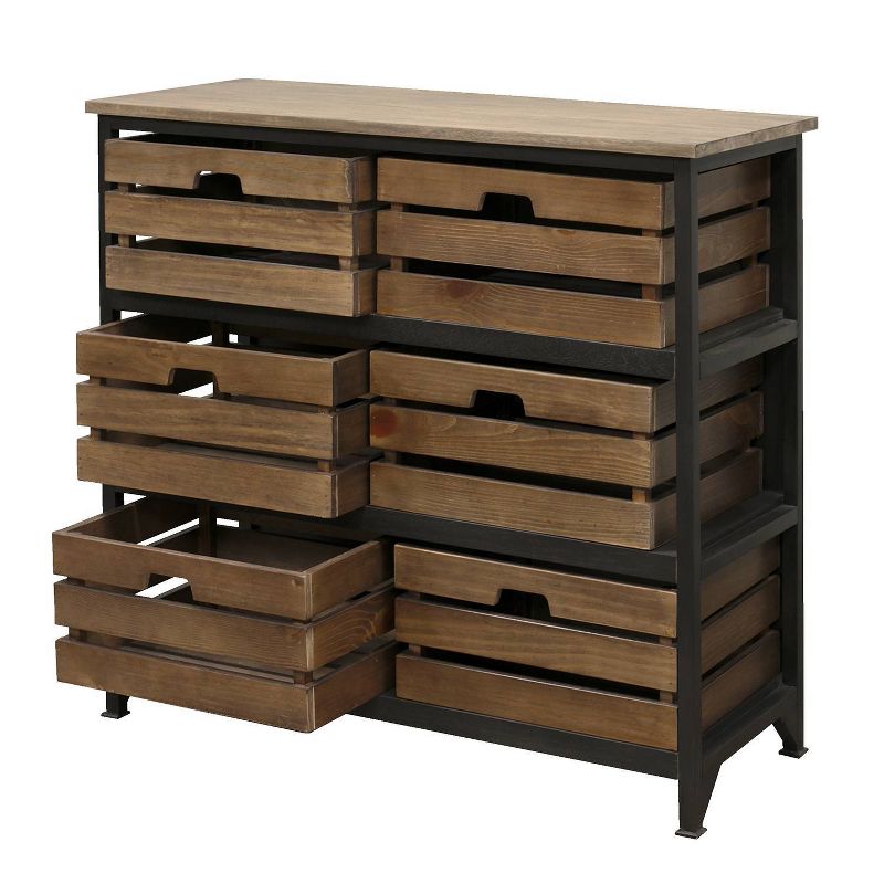 Sullivan Storage with 6 Crates Brown - Martin Furniture