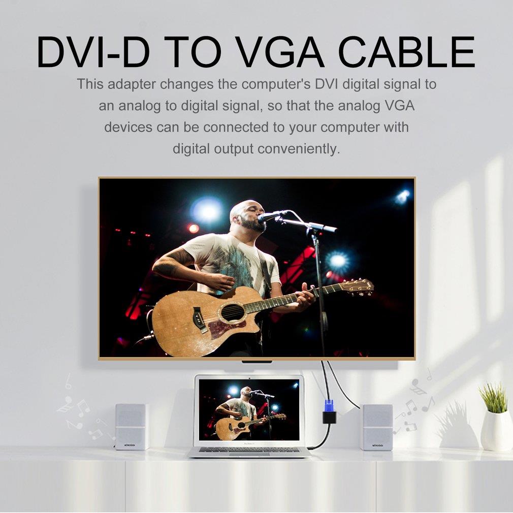 DVI-D to VGA Active Adapter Converter Cable Monitor Cable for PC Display Card