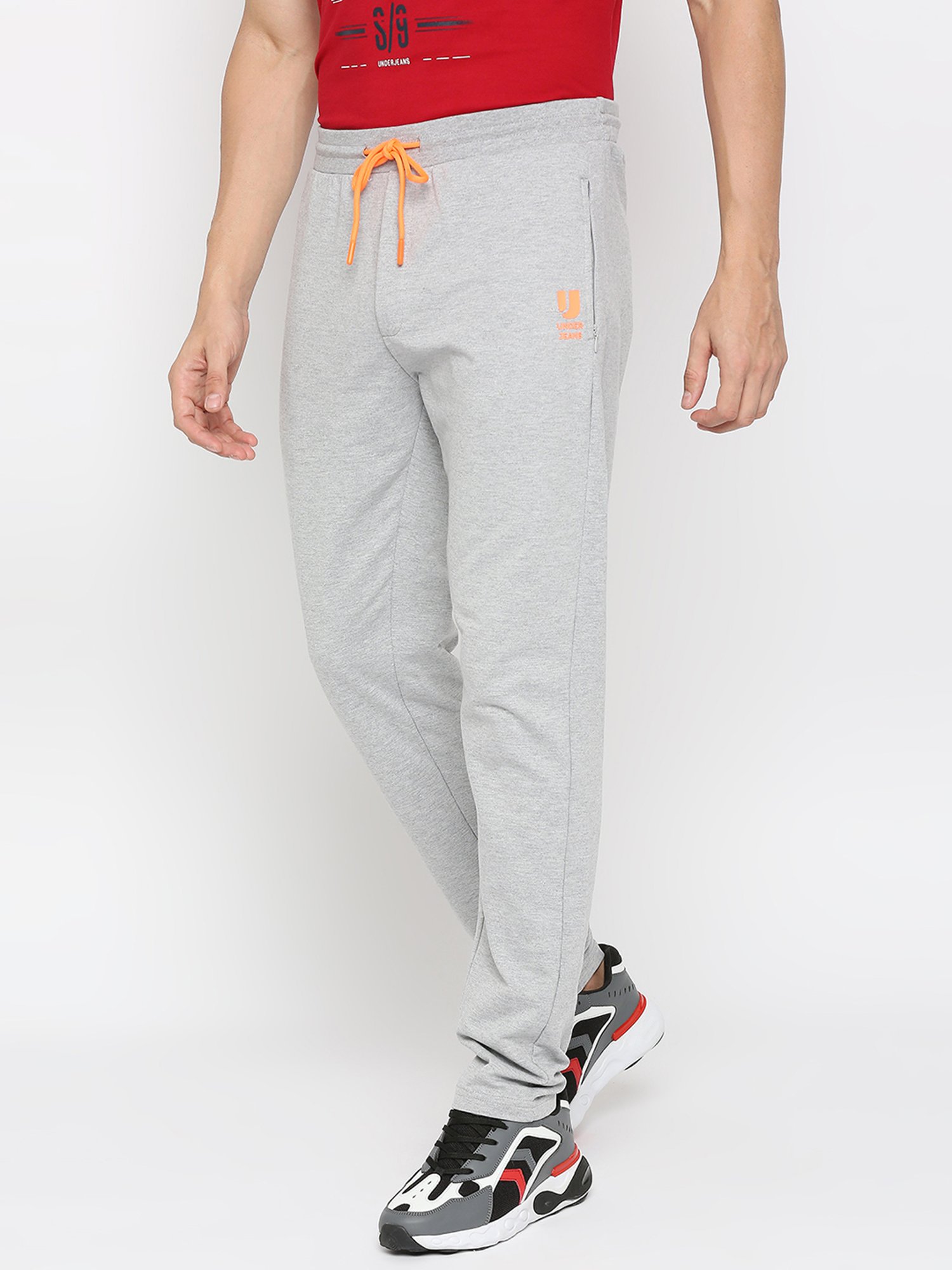 UnderJeans by Spykar Grey Regular Fit Trackpants