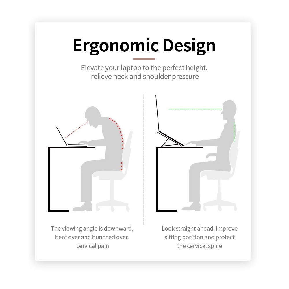 Laptop Stand Portable Aluminum Alloy Laptop Stand Foldable Non-slip Notebook Holder Black