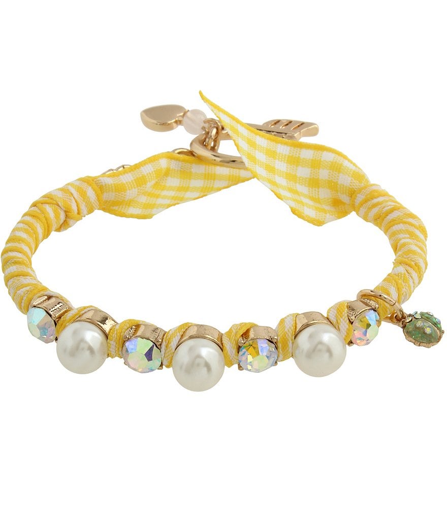Betsey Johnson Pearl Gingham Bracelet