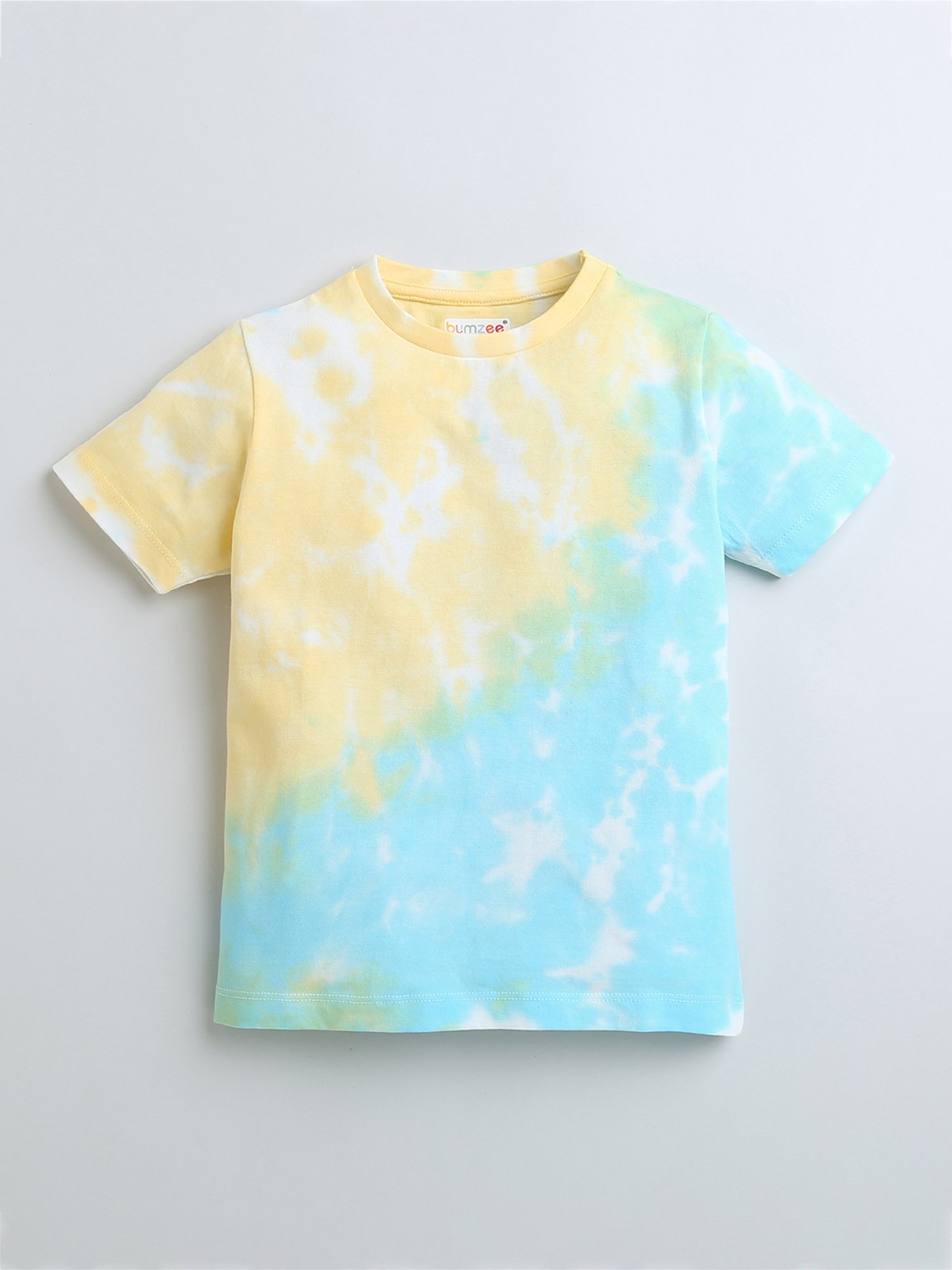 Bumzee Kids Yellow & Blue Printed T-Shirt