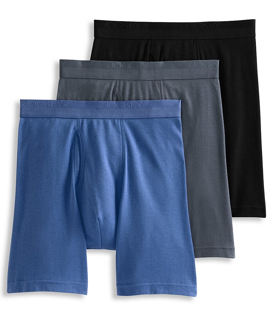 Jockey Signature Pima Cotton Midway Boxer Briefs 3-Pack