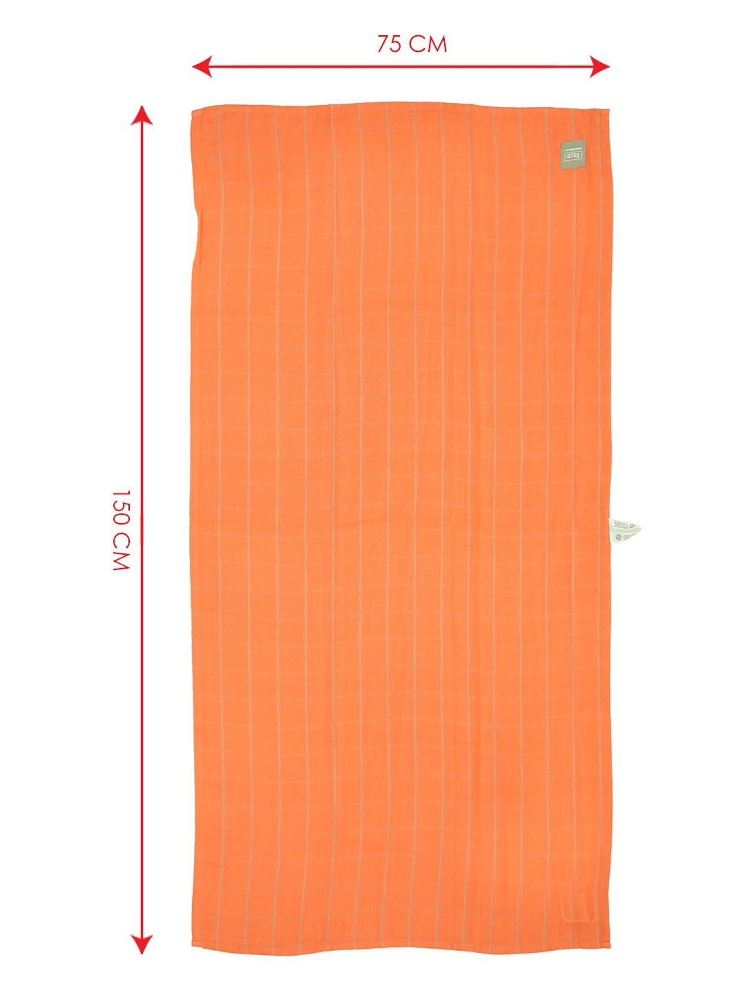 Doctor Towels Banana Double Cloth Checks Orange 380 GSM Viscose Bath Towel
