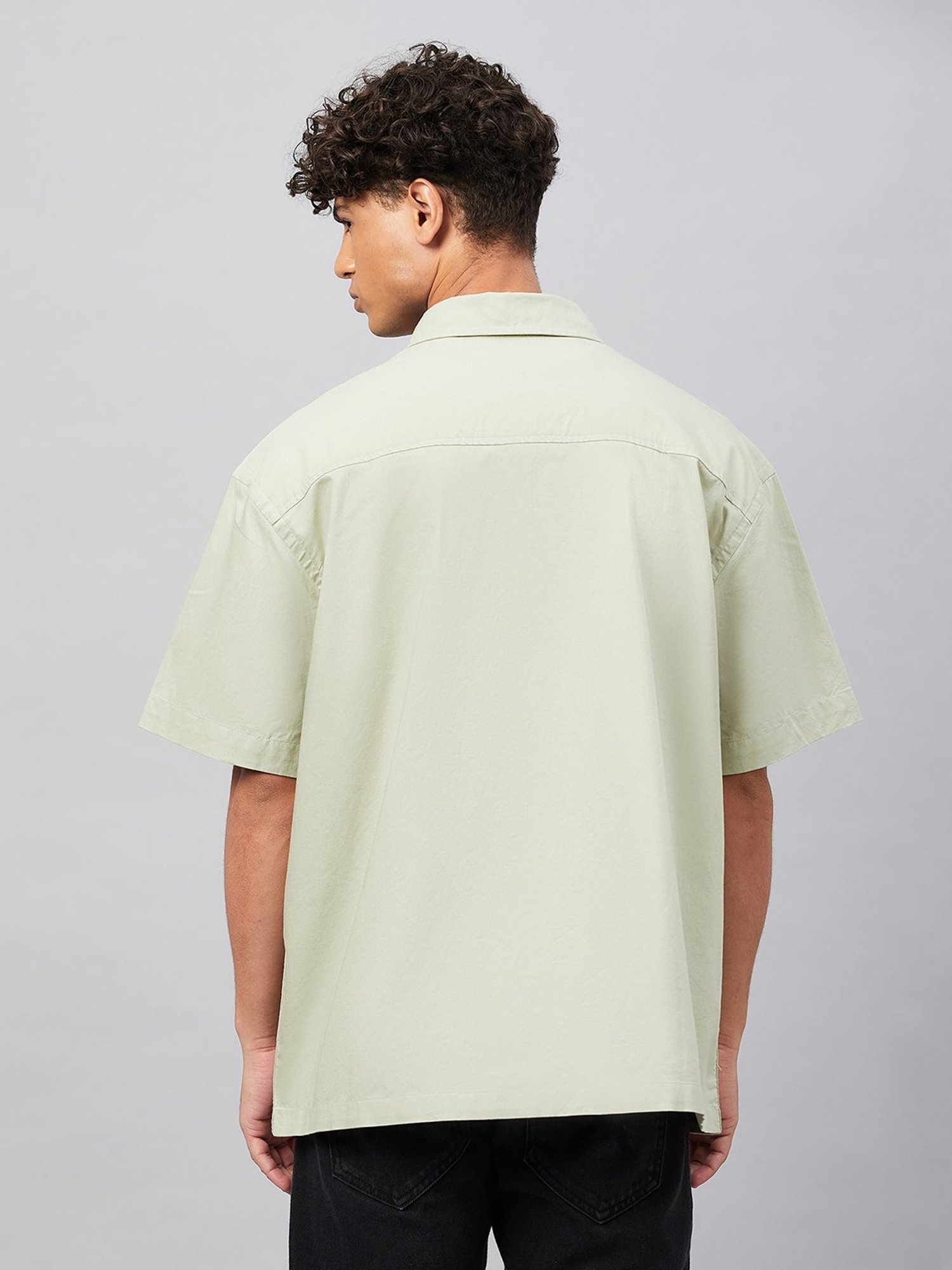 CHIMPAAANZEE Light Green Loose Fit Oversized Shirt