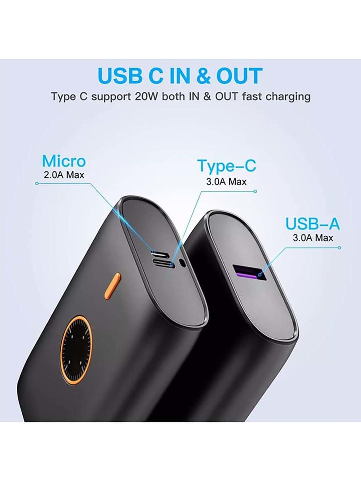 Coolnut CMPBSUN-27 Ind 10000 mAh Fast Charging Power Bank (Black)