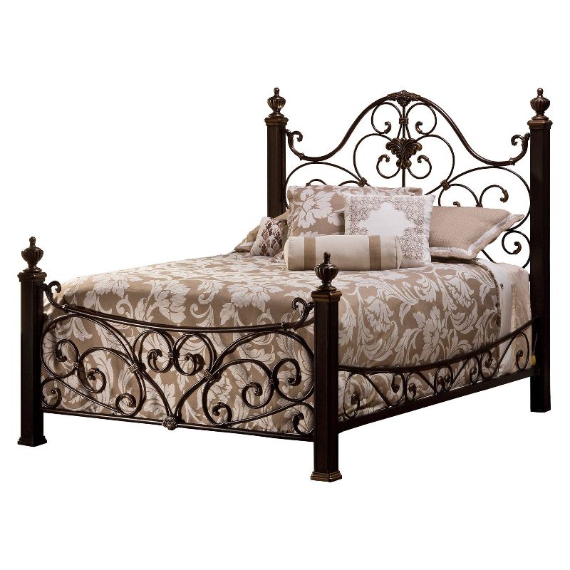 Queen Mikelson Bed with Rails Antique Gold - Hillsdale Furniture