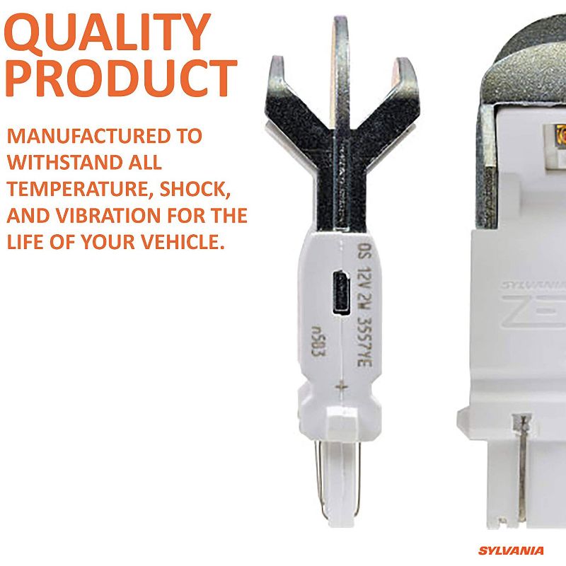 Sylvania Zevo 4114 White LED Super Bright Interior and Exterior Daytime Running DLR and Back Up Reverse Light Mini Light Bulb Set, 2 Pack