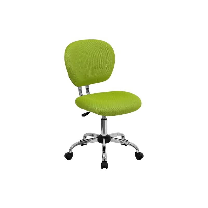 Mid-Back Apple Green Mesh Padded Swivel Task Office Chair with Chrome Base