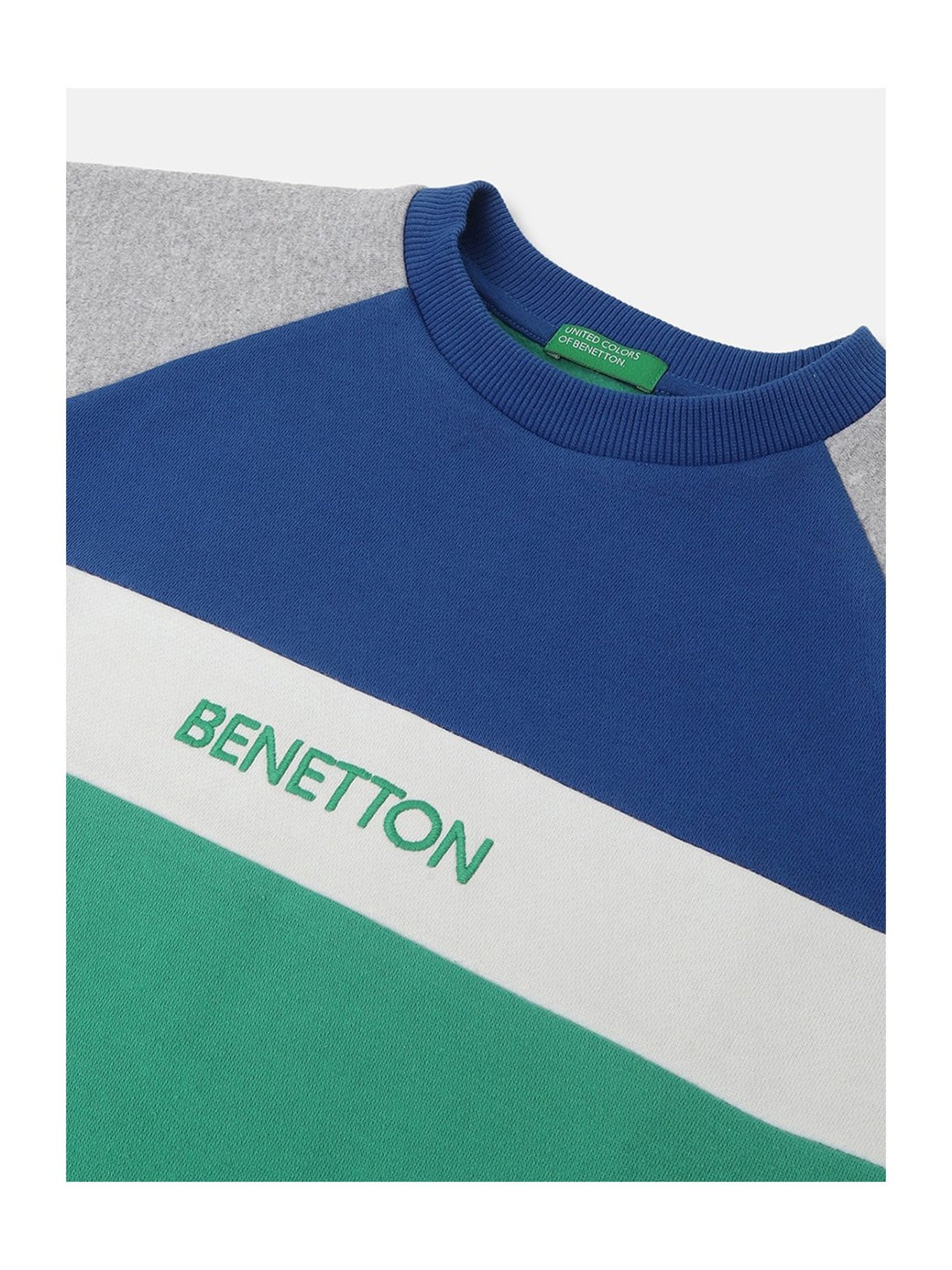 United Colors of Benetton Kids Multicolor Color Block Full Sleeves Sweatshirt