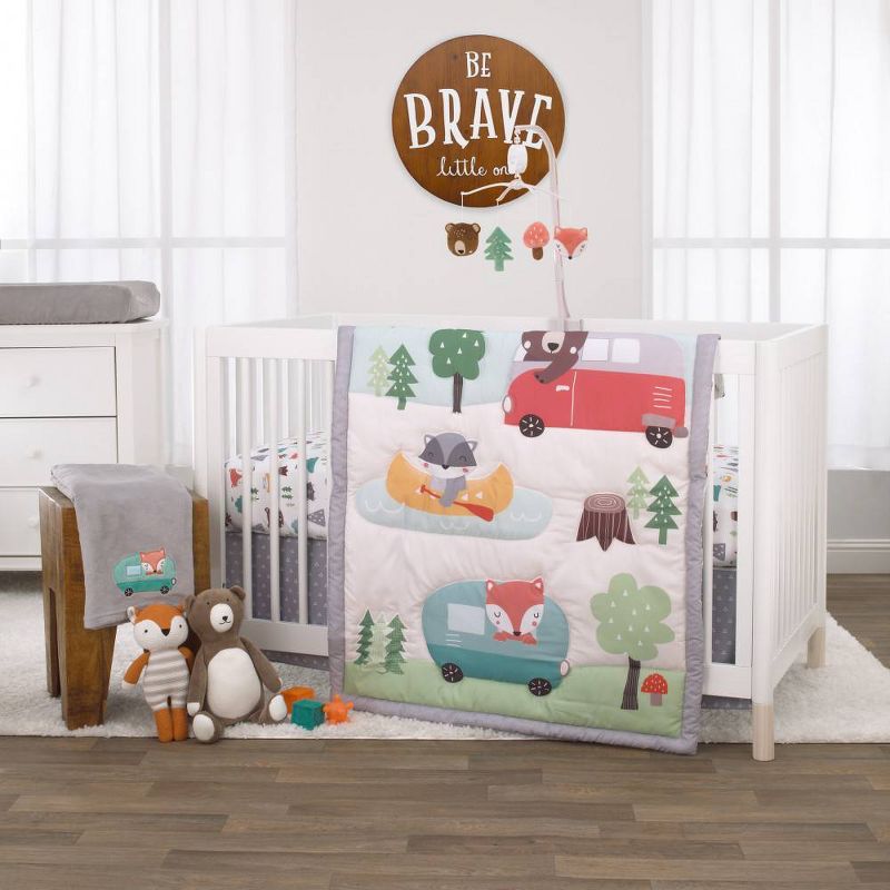 Little Love By NoJo Be Brave Little One Round Wood Nursery Wall Décor - Tan and White