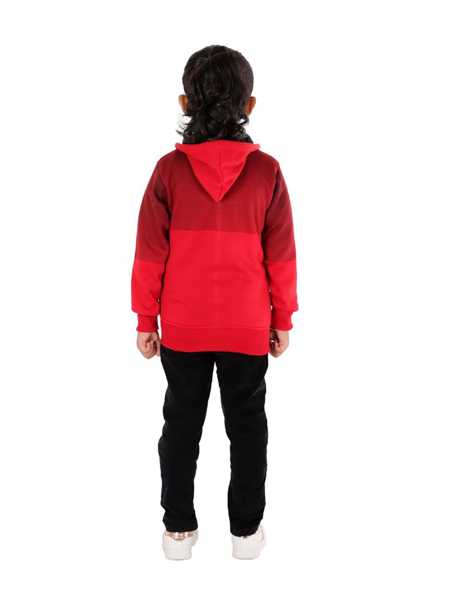 Ahhaaaa Kids Red Solid Hoodie