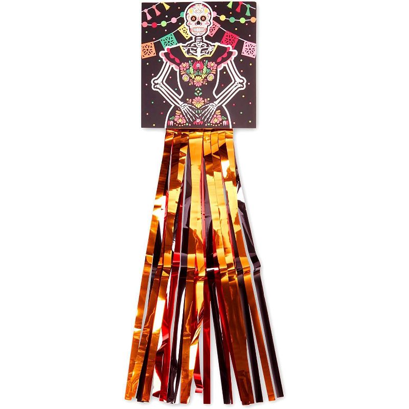 Spooky Central 3 Pack Day of the Dead Sugar Skull Hanging Decorations for Halloween Party, 33"