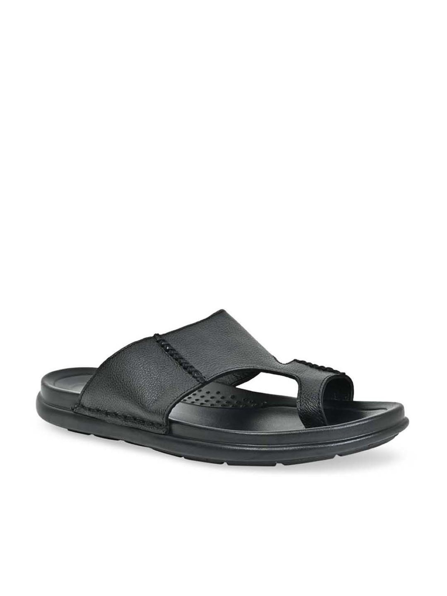 Regal Men's Black Toe Ring Sandals