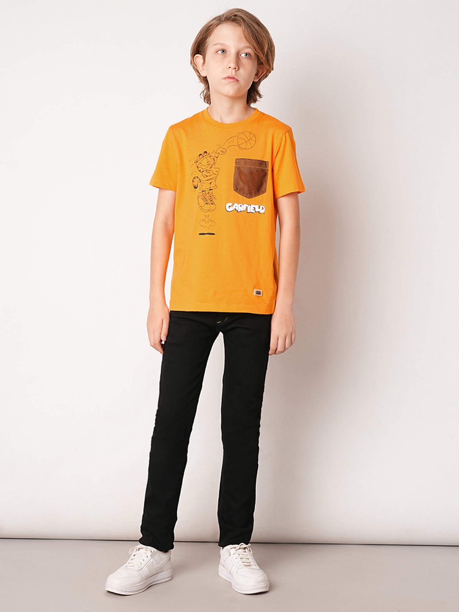 Jack & Jones Junior Orange Printed T-Shirt