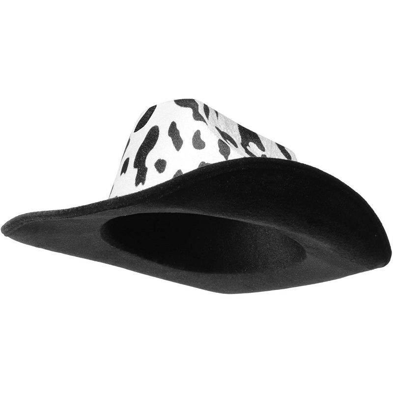 Juvolicious Cowboy Hat with Cow Print, Costume Party Hats with Spots, 14 x 10 x 5 in