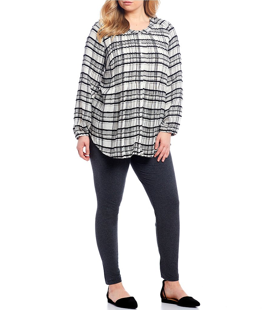 Intro Plus Size Bella Solid Double Knit Slim Her Leggings