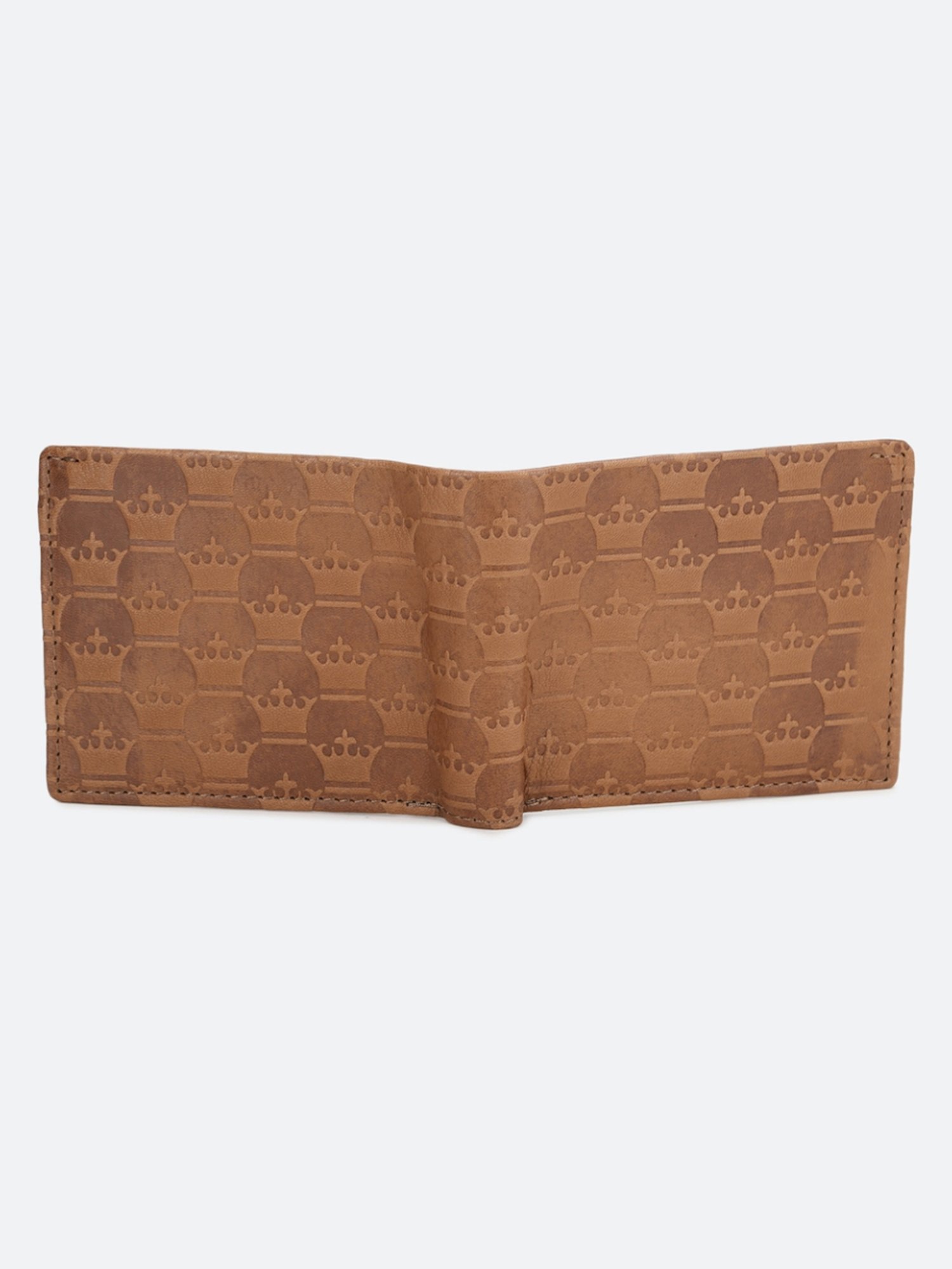 Louis Philippe Brown Leather Textured Bi-Fold Wallet