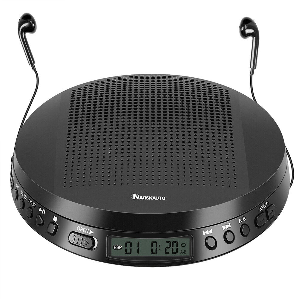 Portable CD Player Dual Speakers Stereo Anti-Skip with Earbud CD-R/CD-RW/MP3 AUX