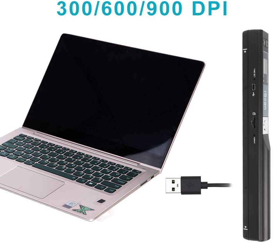 Portable Scanner iSCAN 900 DPI A4 Document Scanner Handheld for Business, Photo, Picture, Receipts, Books, JPG/PDF Format Selection, Micro SD Card Hand Scanner-B