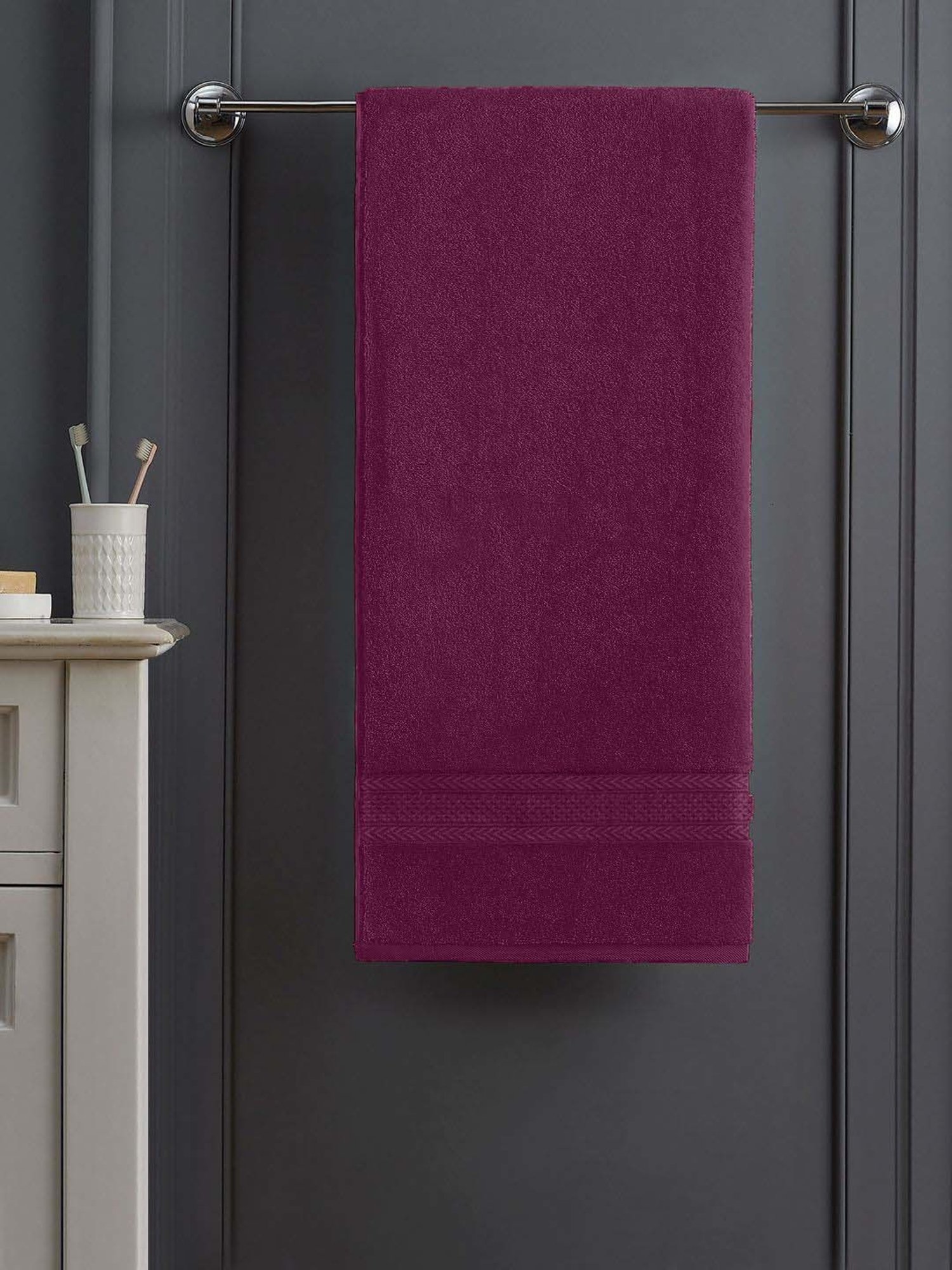 Raymond Home Fresh Purple 340 GSM Cotton Bath Towel