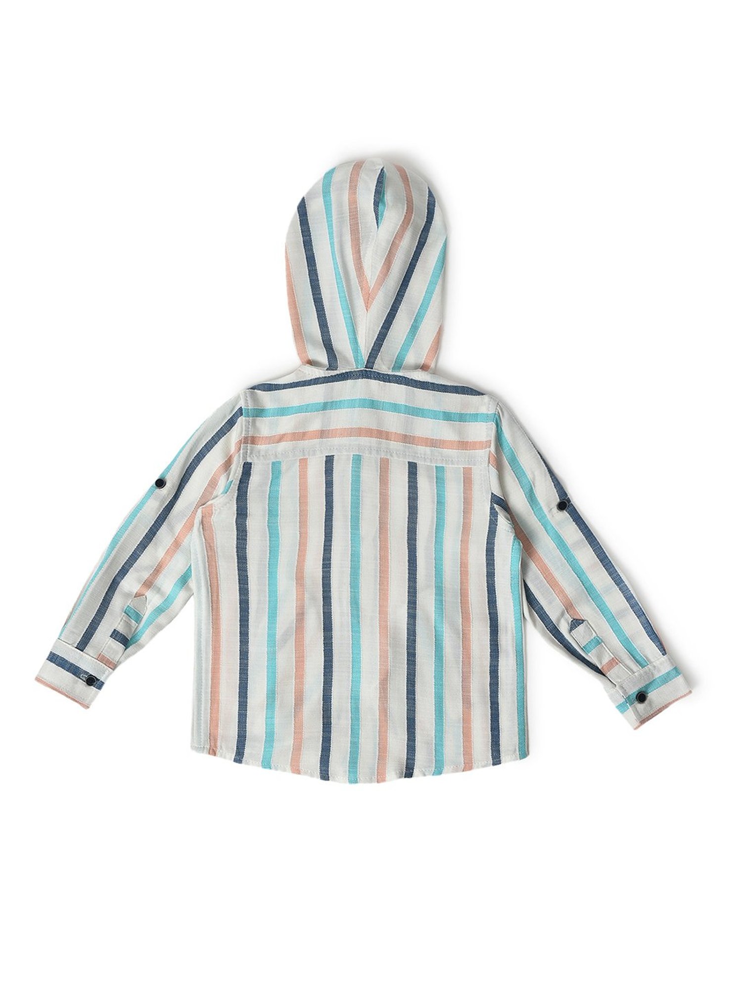 MiArcus Kids White Striped Full Sleeves Shirt with T-Shirt