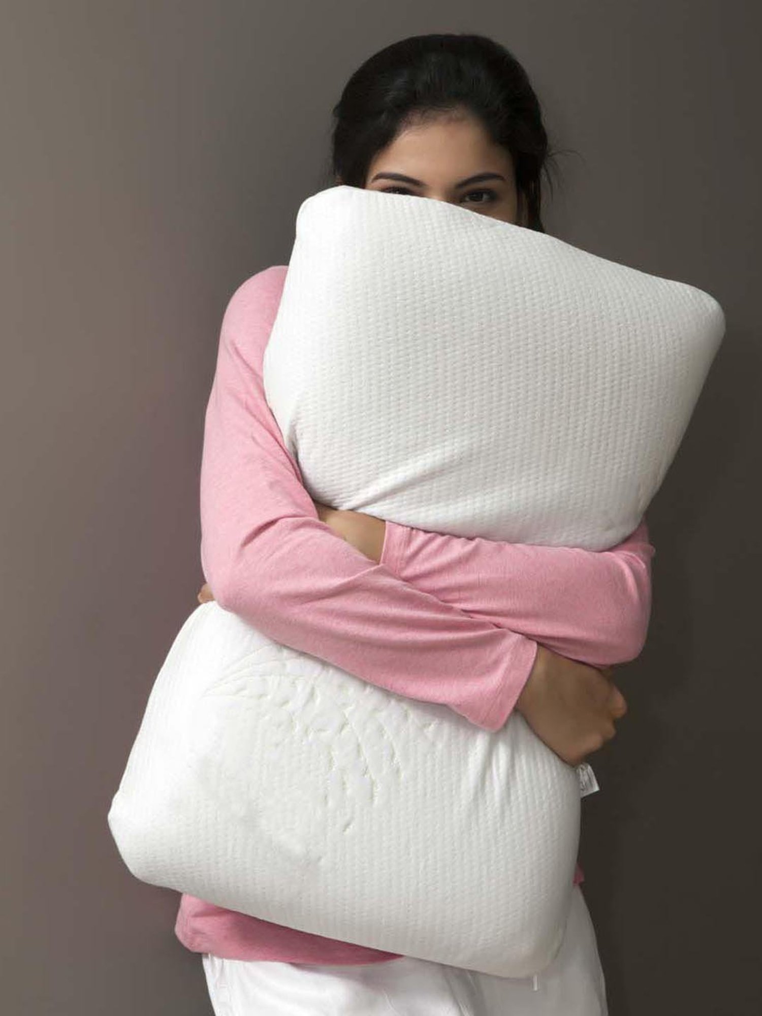 The White Willow White Stitched Memory Foam Pillow with Cover - Set of 1