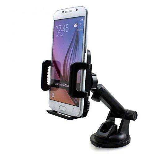 Premium Car Mount Holder Dash Windshield Cradle Window Rotating Dock Strong Grip Suction Cup for Verizon HTC One Max - Verizon HTC One Mini 2 - Verizon HTC One Remix - Verizon Kyocera Brigadier