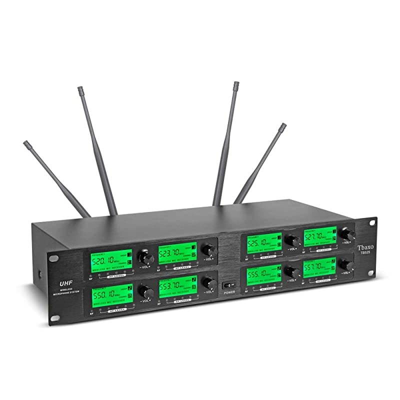 Microphone System Frequency A 8 Channel Microphone UHF 4 Handheld Mic 4 Headset 4 Lavalier Bodypack 4 Lapel Mic Pro Audio Karaoke System Church Speaking Conference Wedding Party Ktv
