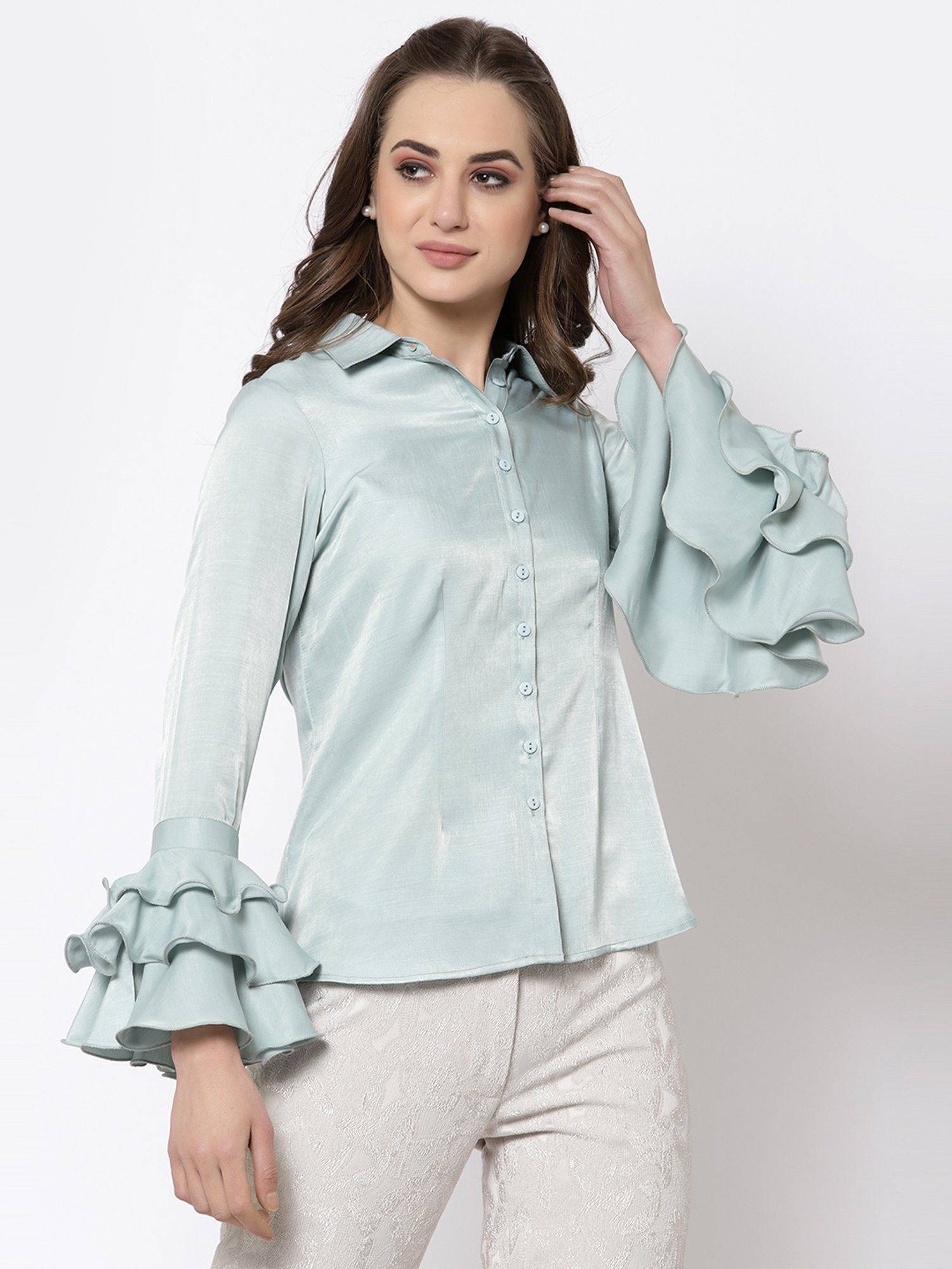 Office & You Blue Full Sleeves Shirt