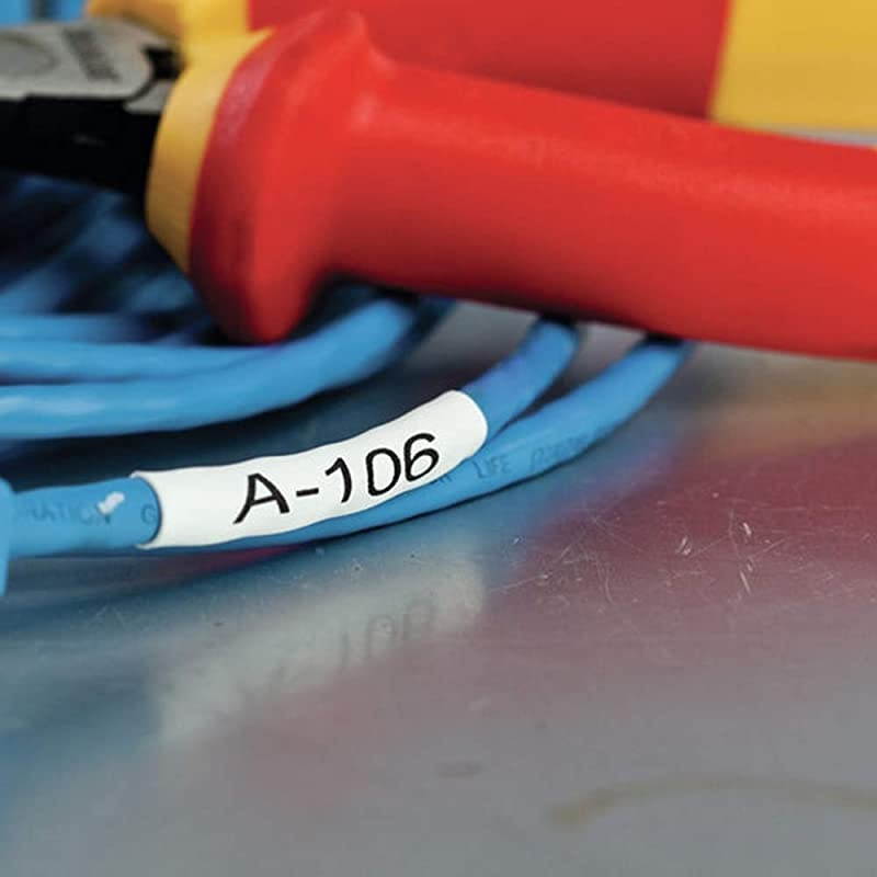 Compatible Industrial Labels Replacement for DYMO 1805443 1quot Rhino Heat Shrink Tube Labels Compatible with DYMO Rhino 6000 6500 Industrial Label Maker Black on White 1quot x 4924mm x 15m