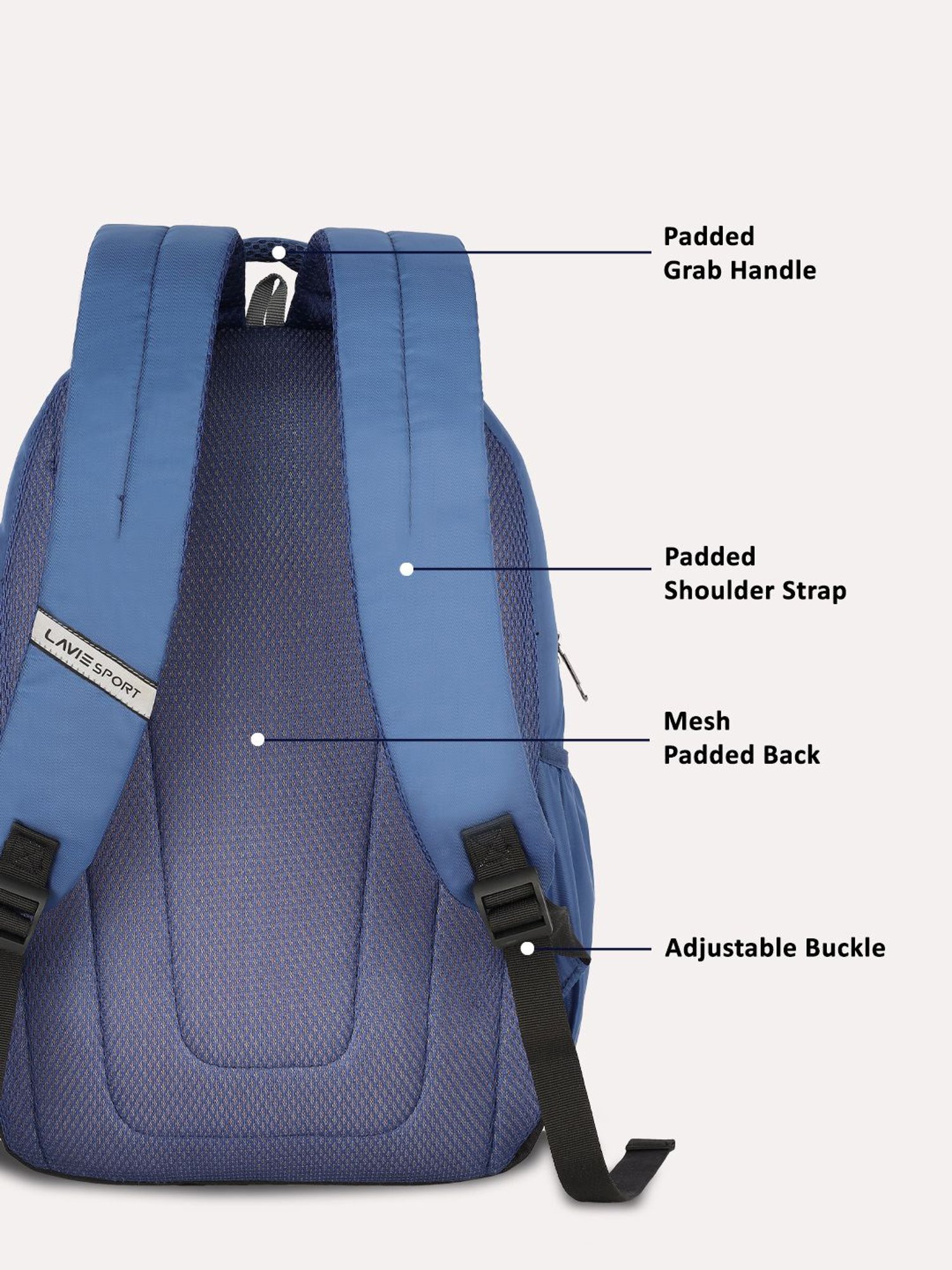 Lavie Sport Astro 36L Anti-theft Laptop Backpack For Men & Women (Navy)