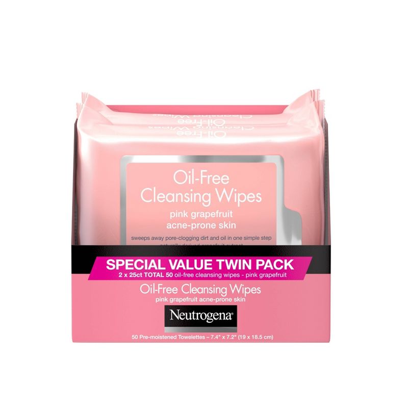 Neutrogena Oil-Free Cleansing Wipes - Pink Grapefruit - 50ct/2pk
