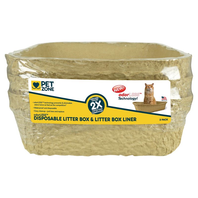 Pet Zone odorLESS Disposable Litter Box - 3pk