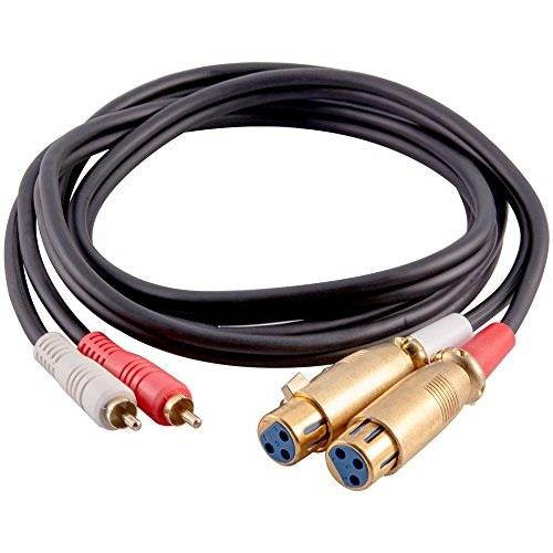 Seismic Audio - SA-DRCXLF6 - Premium 6 Foot Dual XLR Female to Dual RCA Male Patch Cable - XLRF to 2-RCA Link Cable