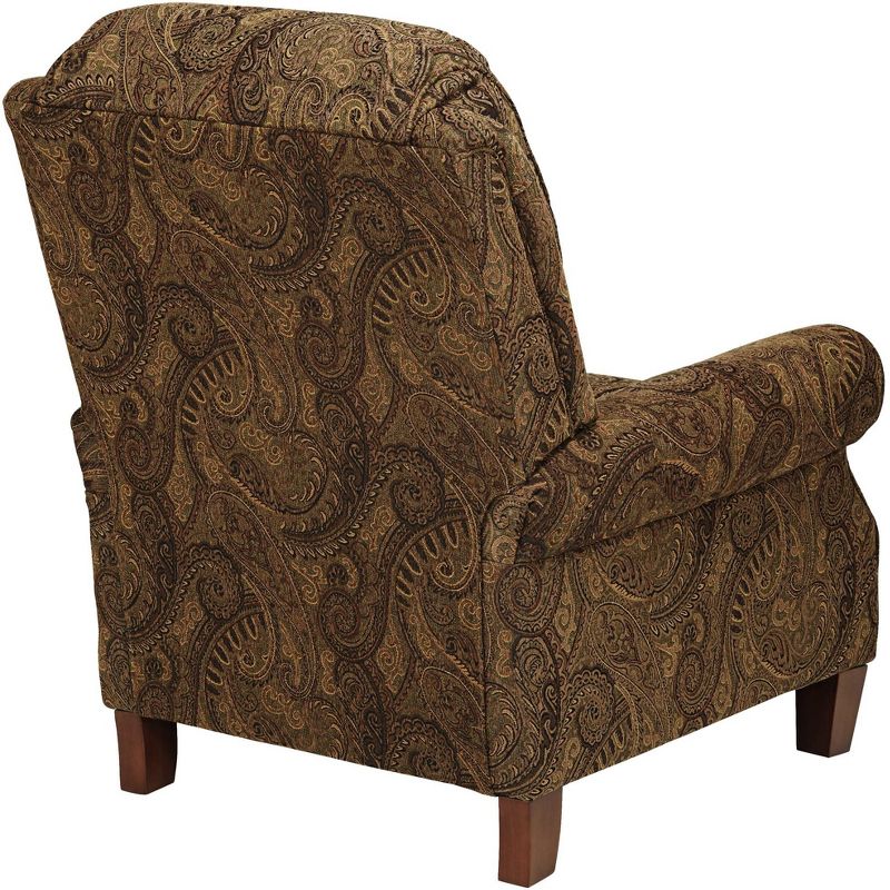 Kensington Hill Beaumont Warm Brown Paisley Push-Thru Arm 3-Way Recliner
