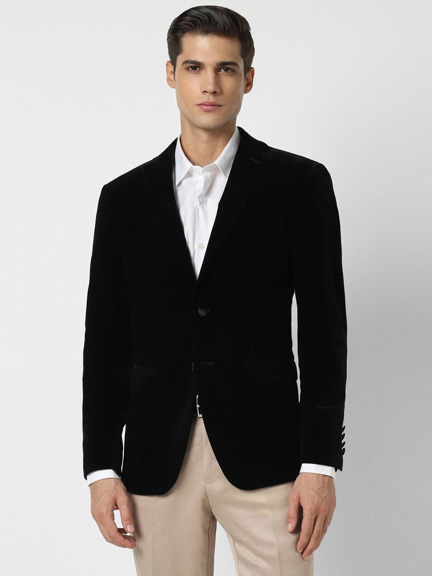 Peter England Black Slim Fit Blazer