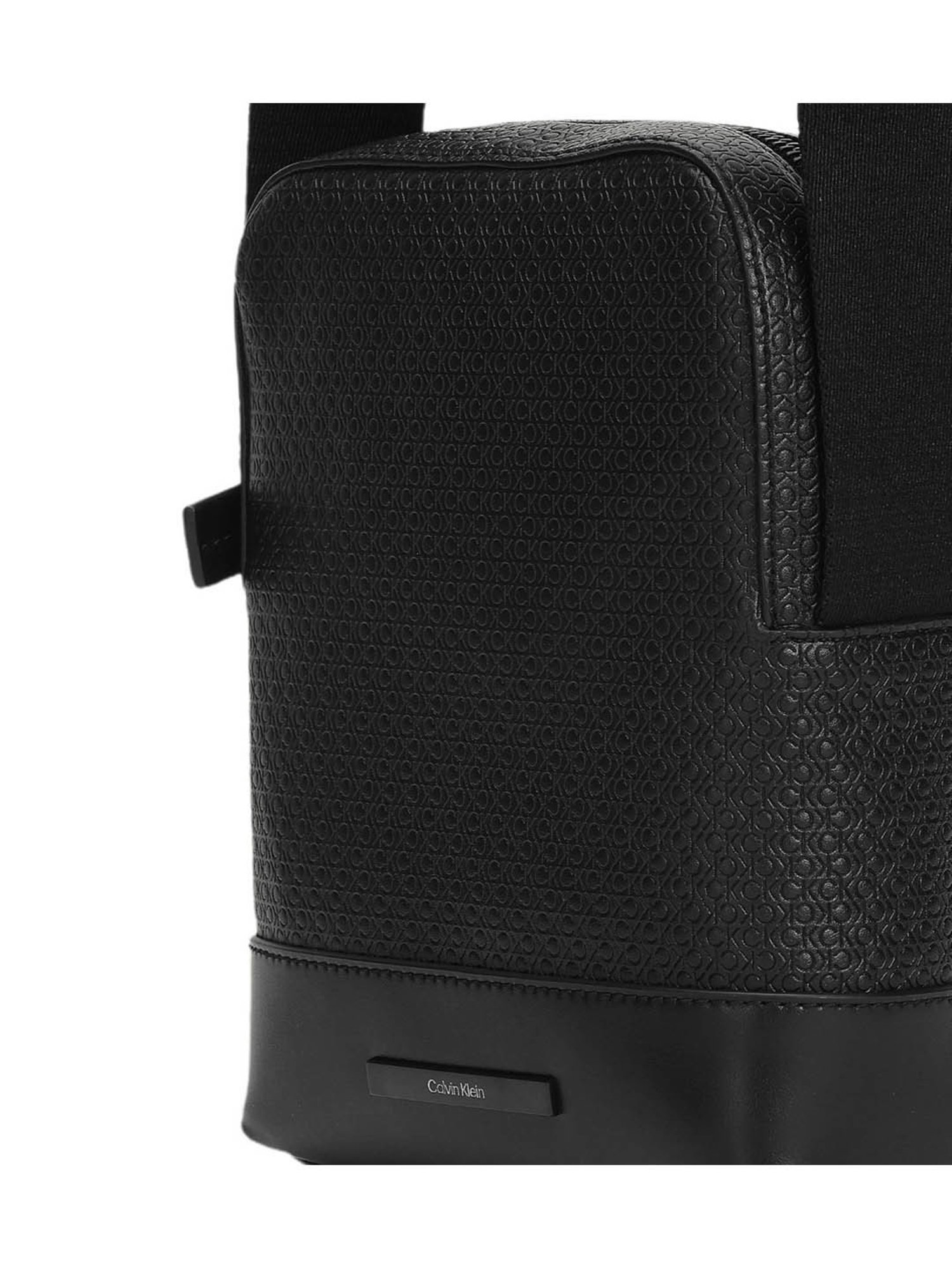 CALVIN KLEIN Black Modern Bar Reporter Logo Medium Cross Body Bag