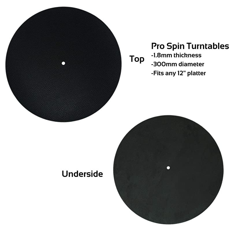 PU Leather Turntable Mat for Vinyl LP Record Players 18mm HighFidelity Audiophile Acoustic Sound Support | Help Reduce Noise Due to Static and Dust