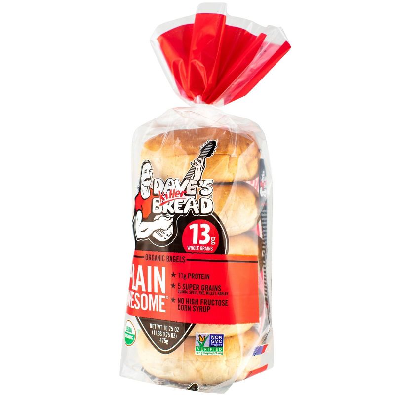 Dave's Killer Bread Plain Awesome Organic Bagels - 16.75oz