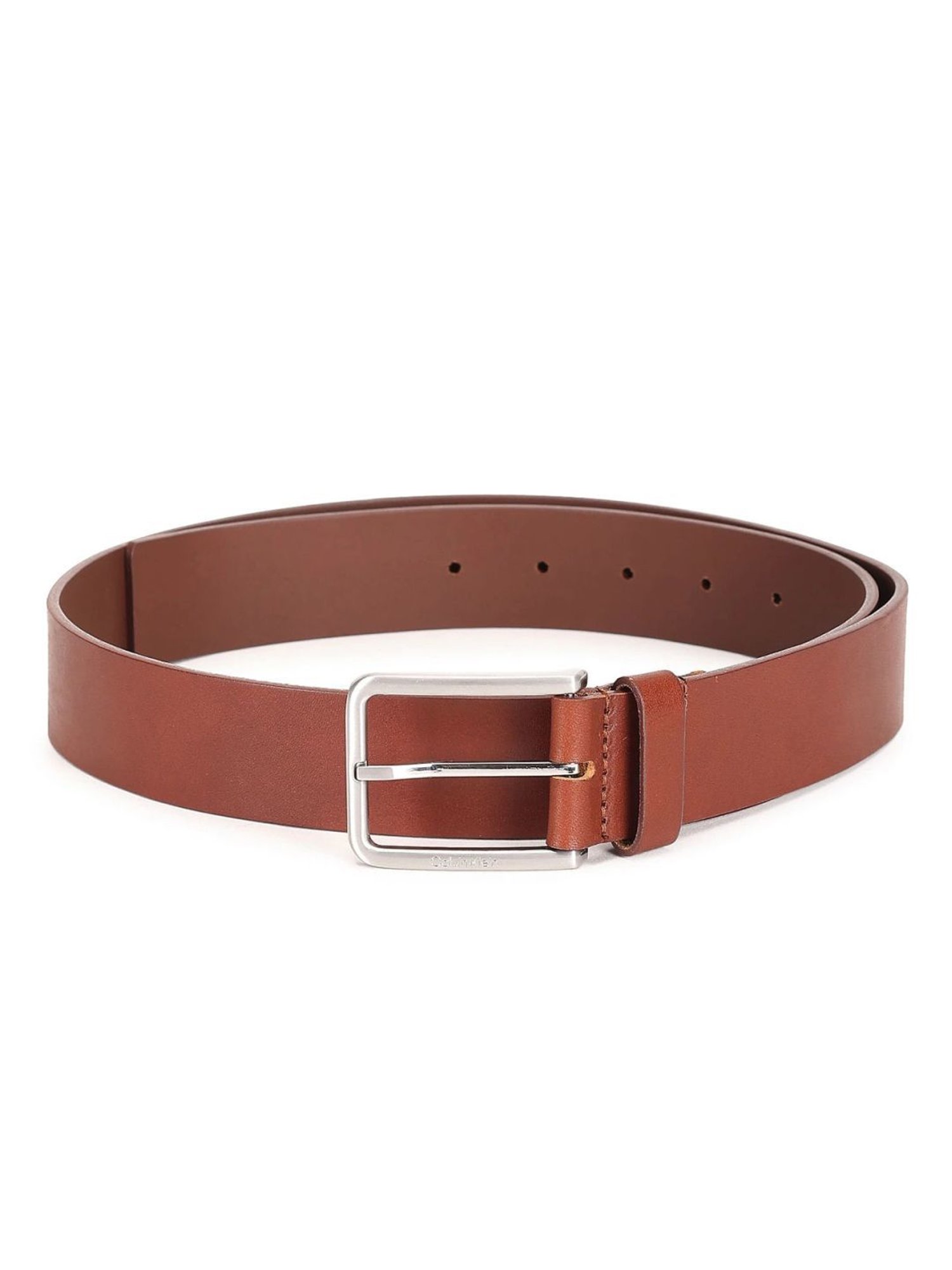 Calvin Klein Jeans Dark Tan Leather Casual Belt
